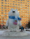 снежная фигура медведь в Рыбинске