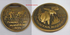 античное золото медаль