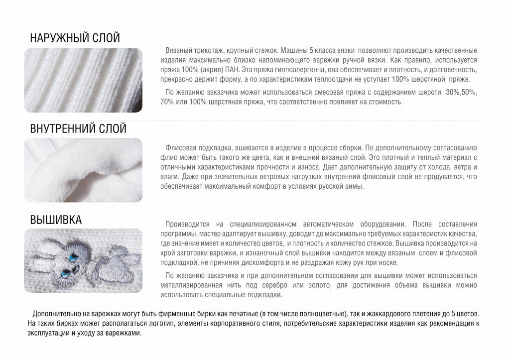 вязаные флисовые варежки